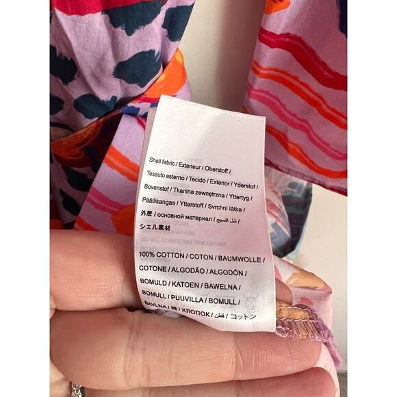 NWOT Farm Rio Lilac Colorful Party Belted Midi Dress Women's Size S - Picture 10 of 14